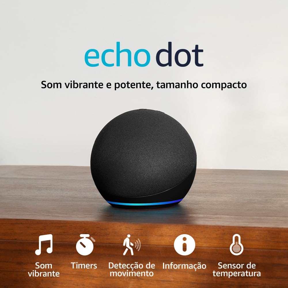 Echo Dot (nova geração) | Smart speaker com Alexa, som vibrante e potente, Wi-Fi e Bluetooth