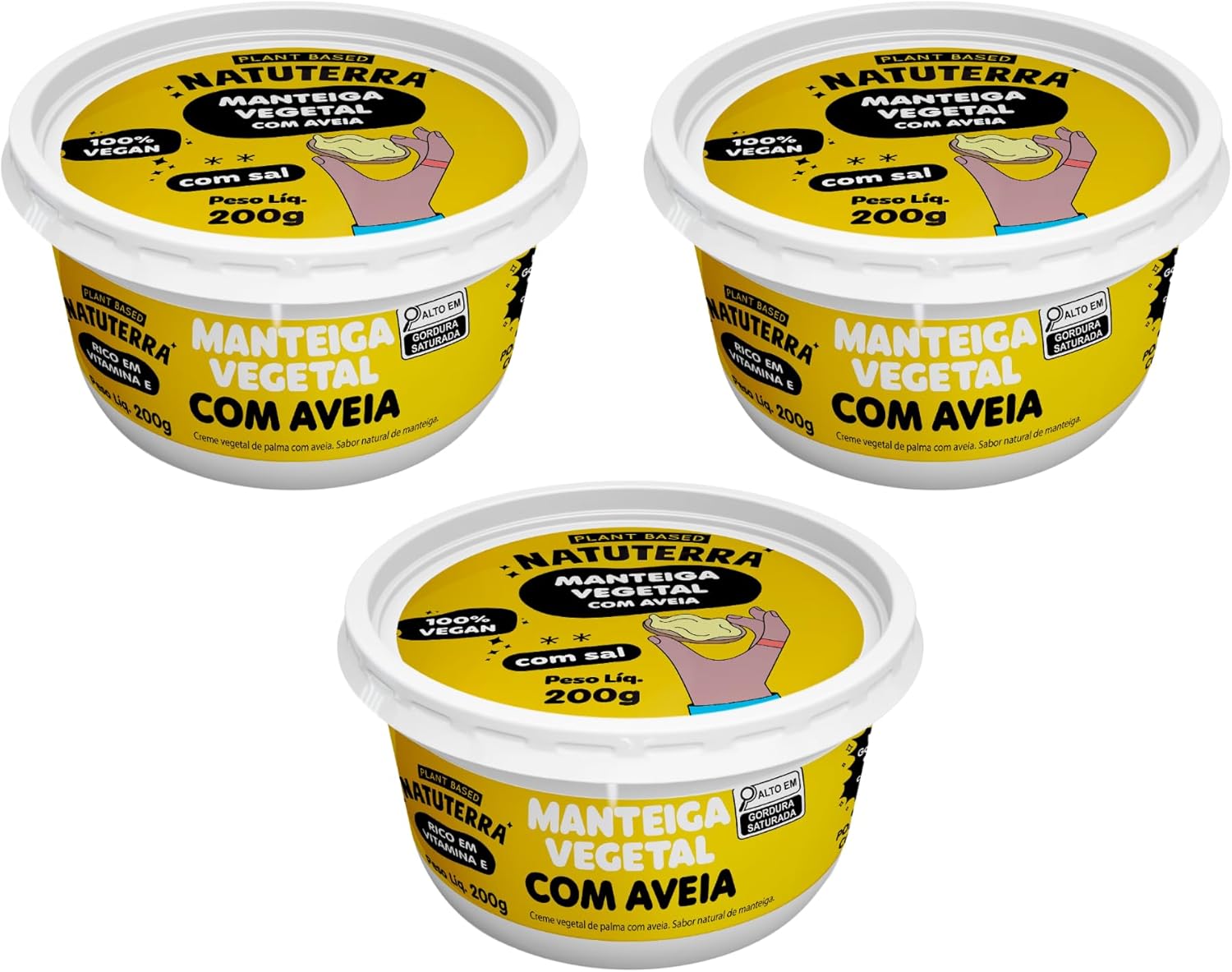 Manteiga Vegana de Aveia Natuterra 200g 